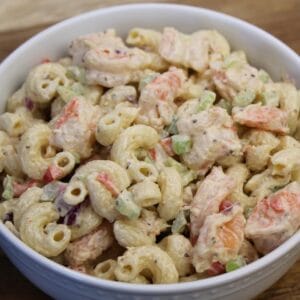 Homemade shrimp and pasta salad